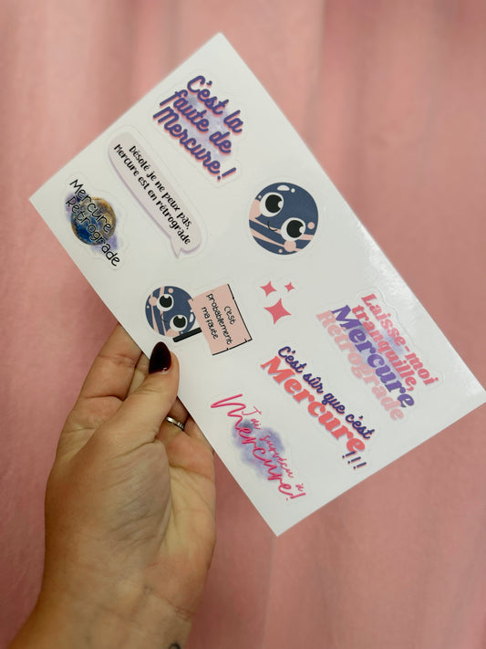 Autocollant laminé- Mercure rétrograde