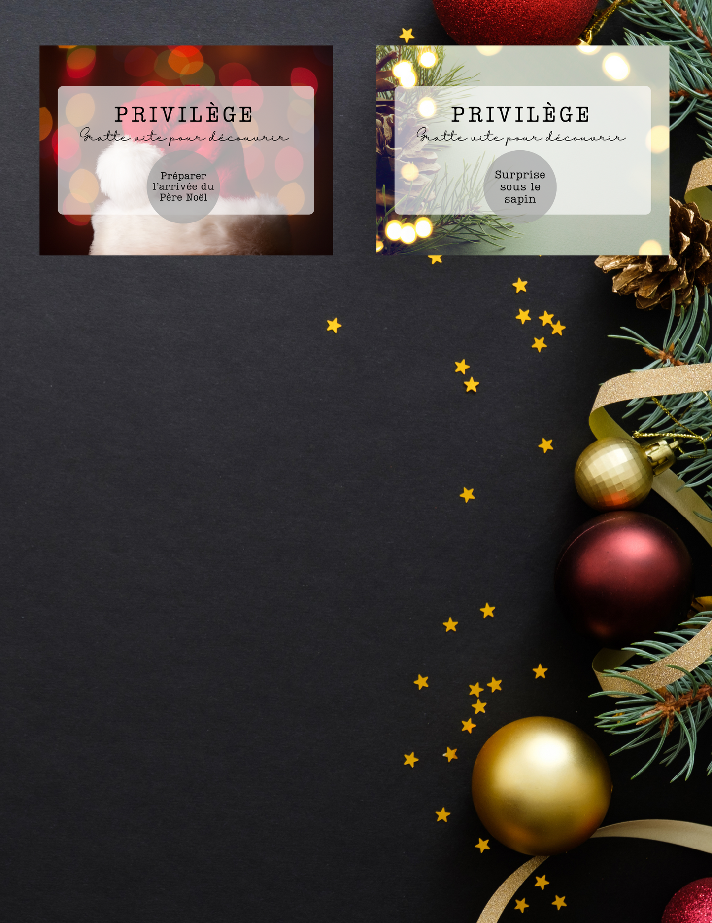 Carte privilège à gratter- NOËL