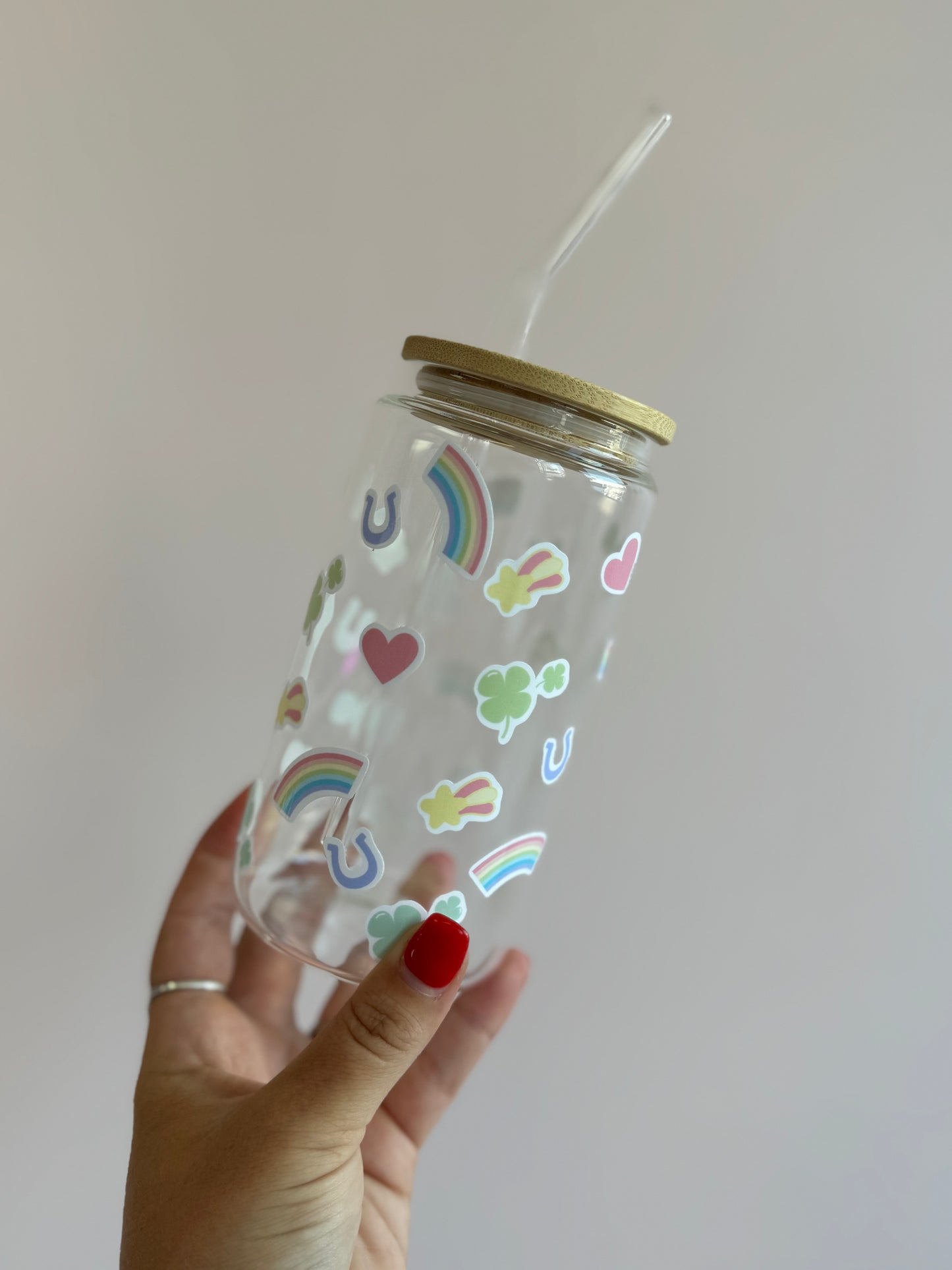 Verres en vitre avec couvercle en bambou