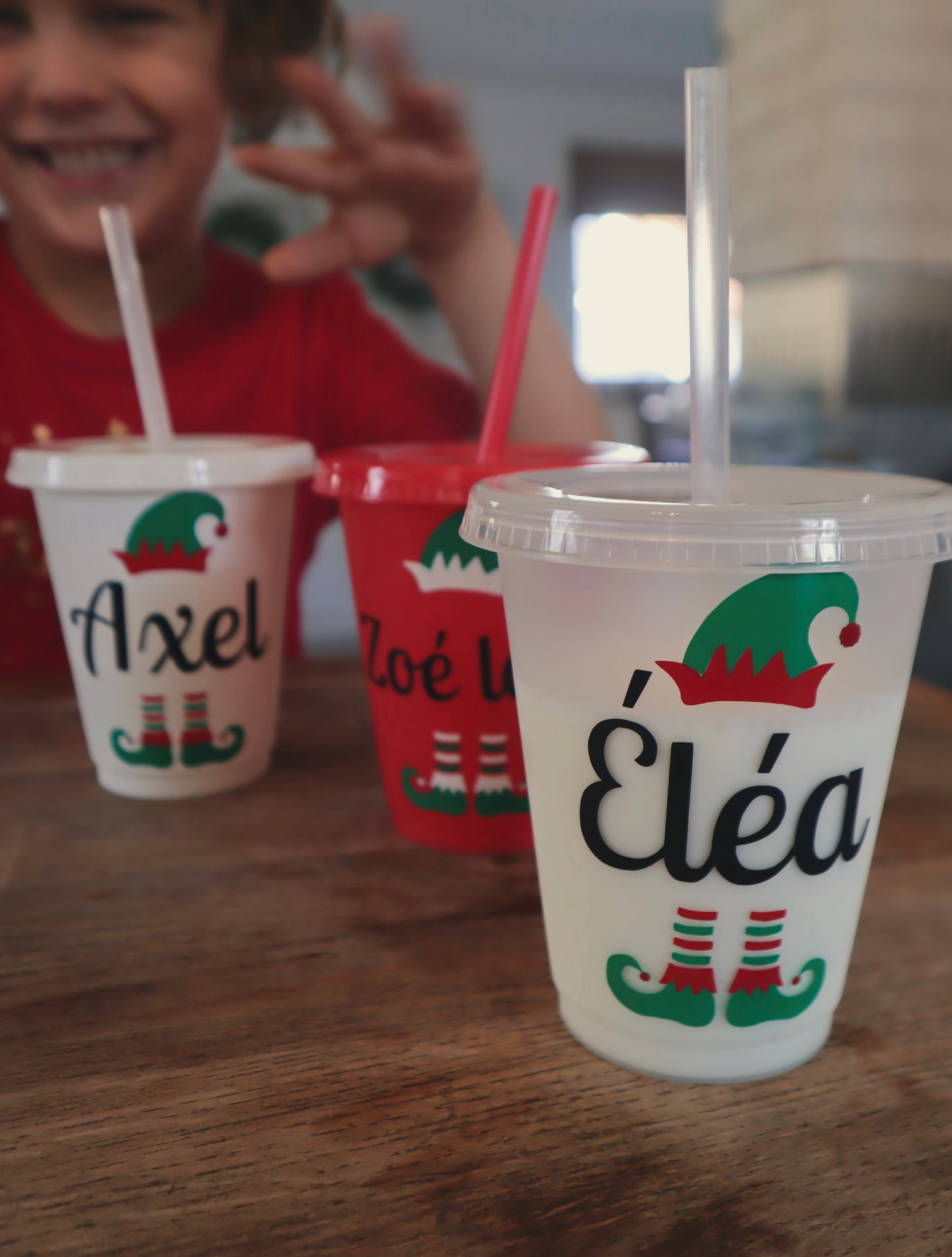 Verres en plastique avec couvercles, pailles, réutilisables, personnalisées! LUTINS