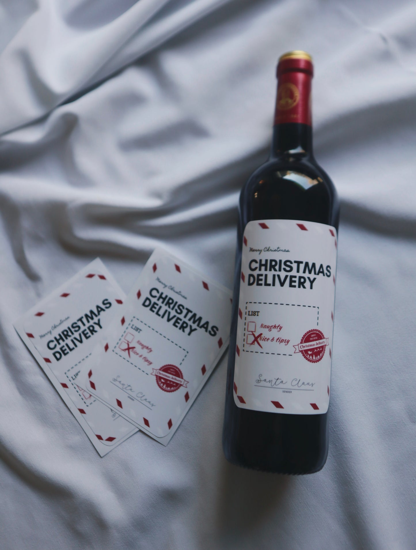 Étiquette à champagne du père Noël