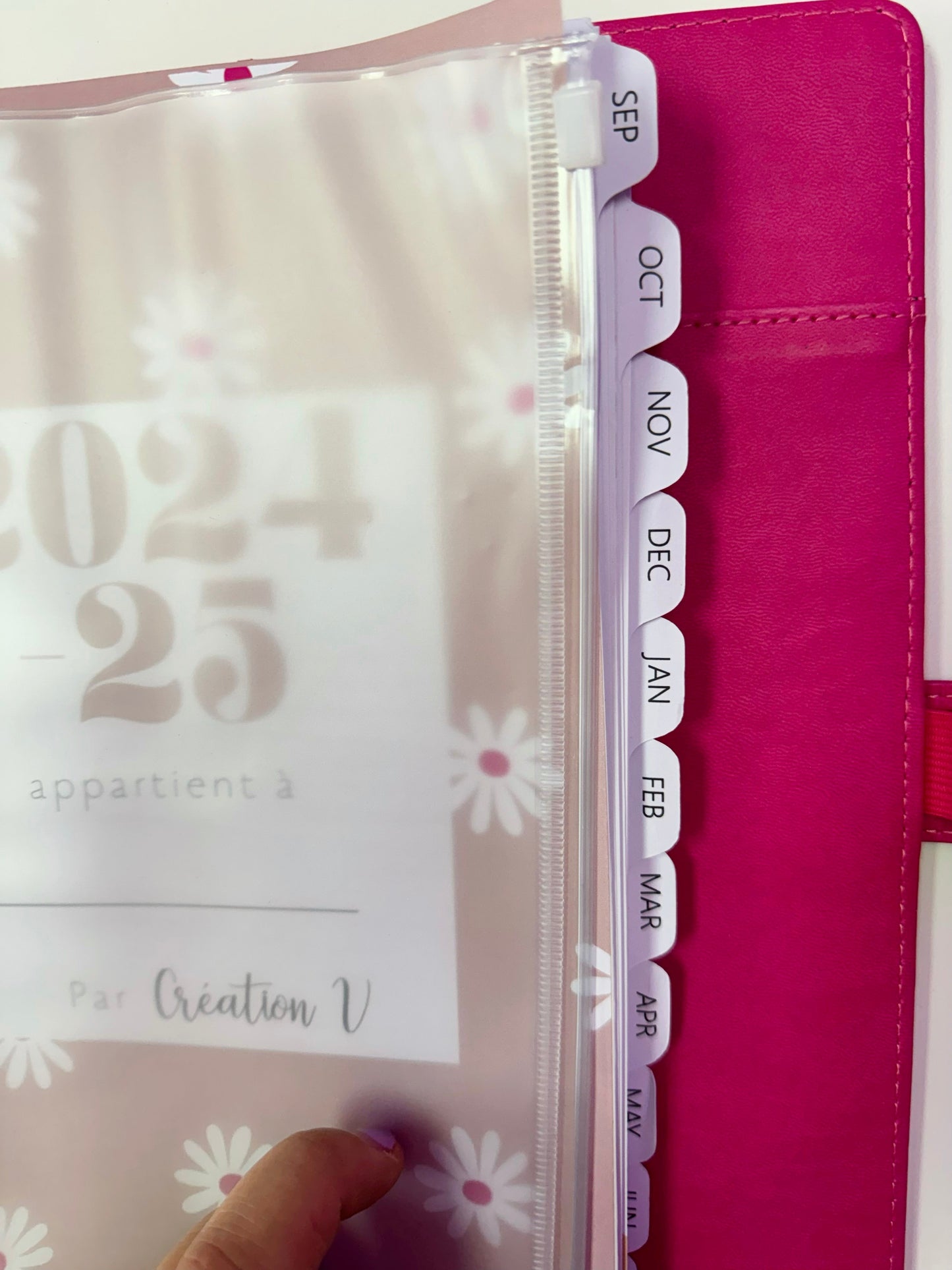 Pochette en plastique trouée pour agenda