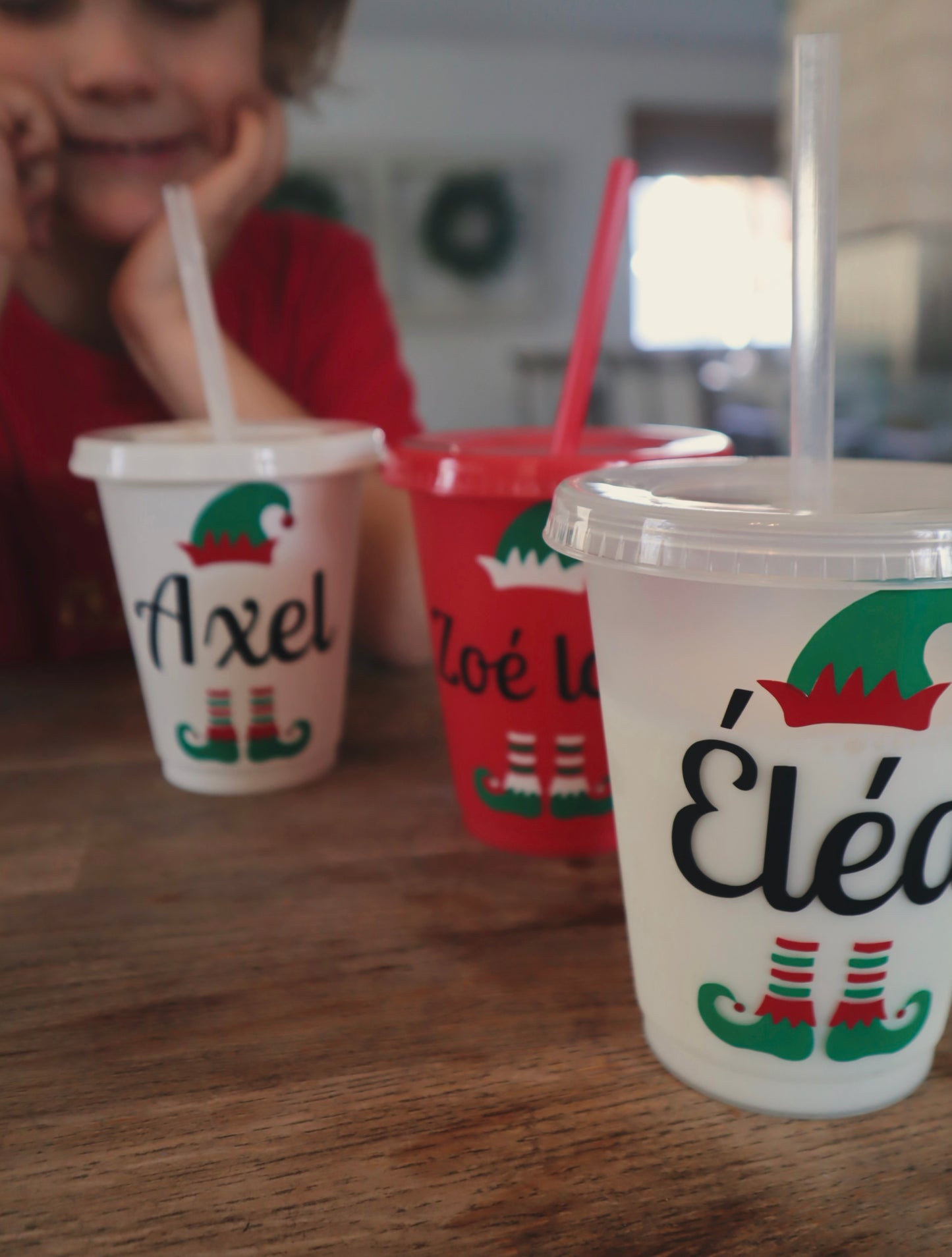 Verres en plastique avec couvercles, pailles, réutilisables, personnalisées! LUTINS