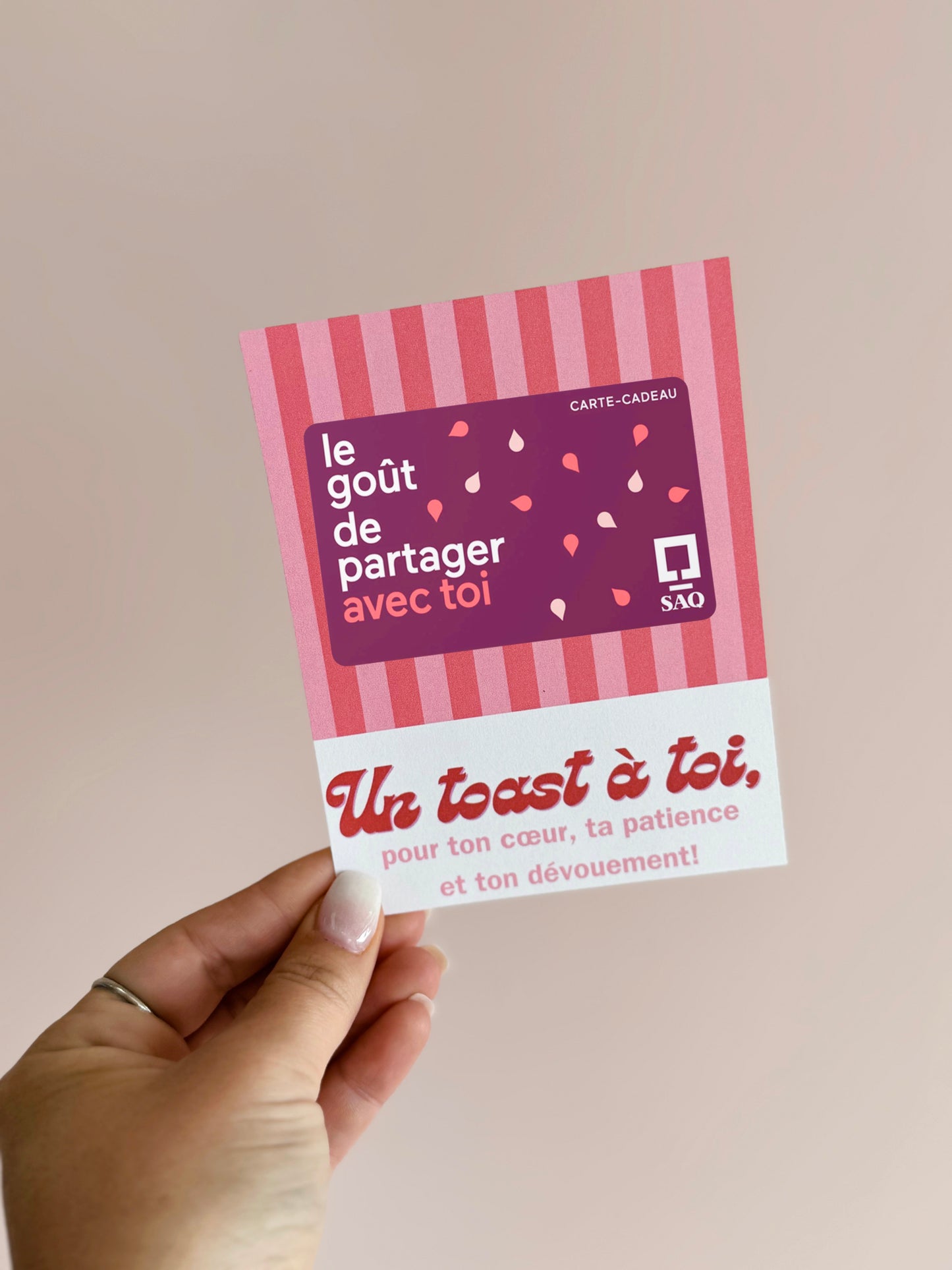 Carton de présentation pour carte cadeau- Pour SAQ