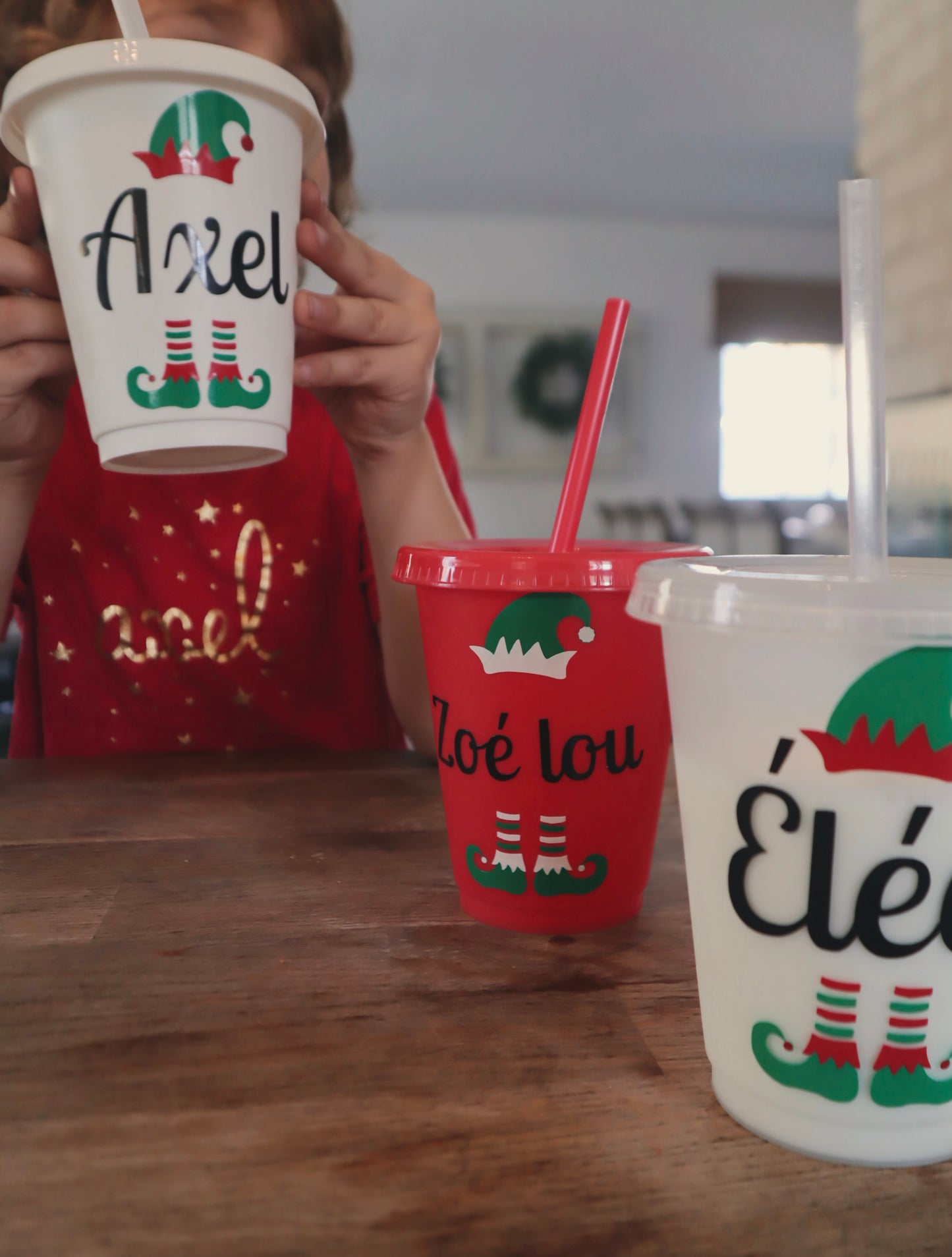 Verres en plastique avec couvercles, pailles, réutilisables, personnalisées! LUTINS