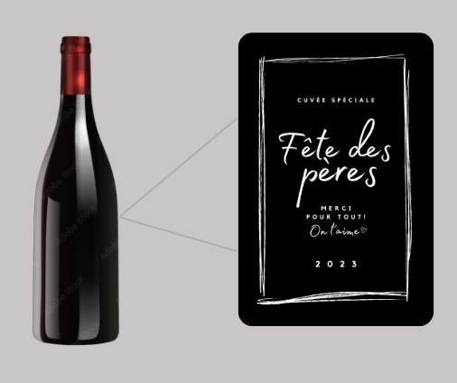 Étiquette à vin/bière- Fête des père