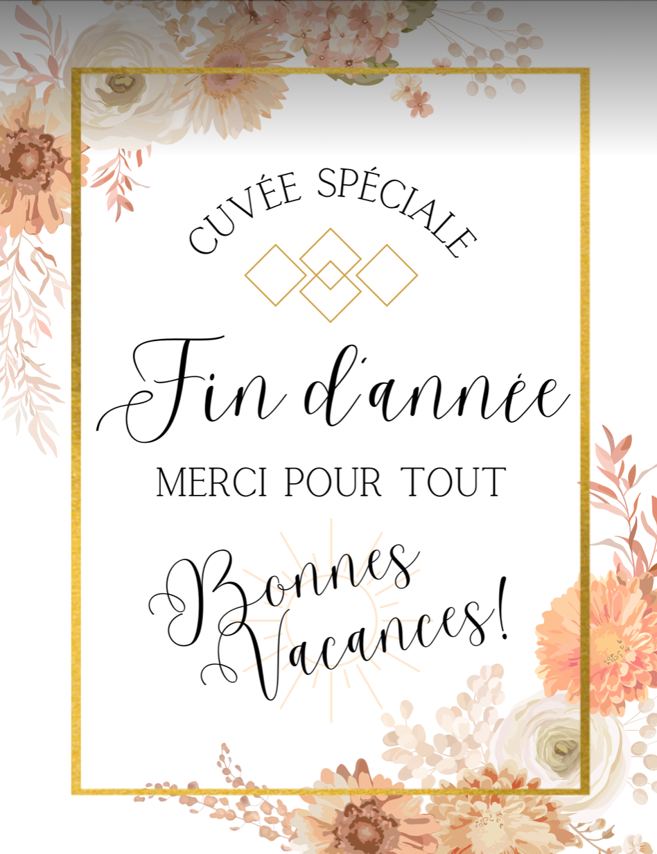 Étiquette à vin/bière- Fin d'année