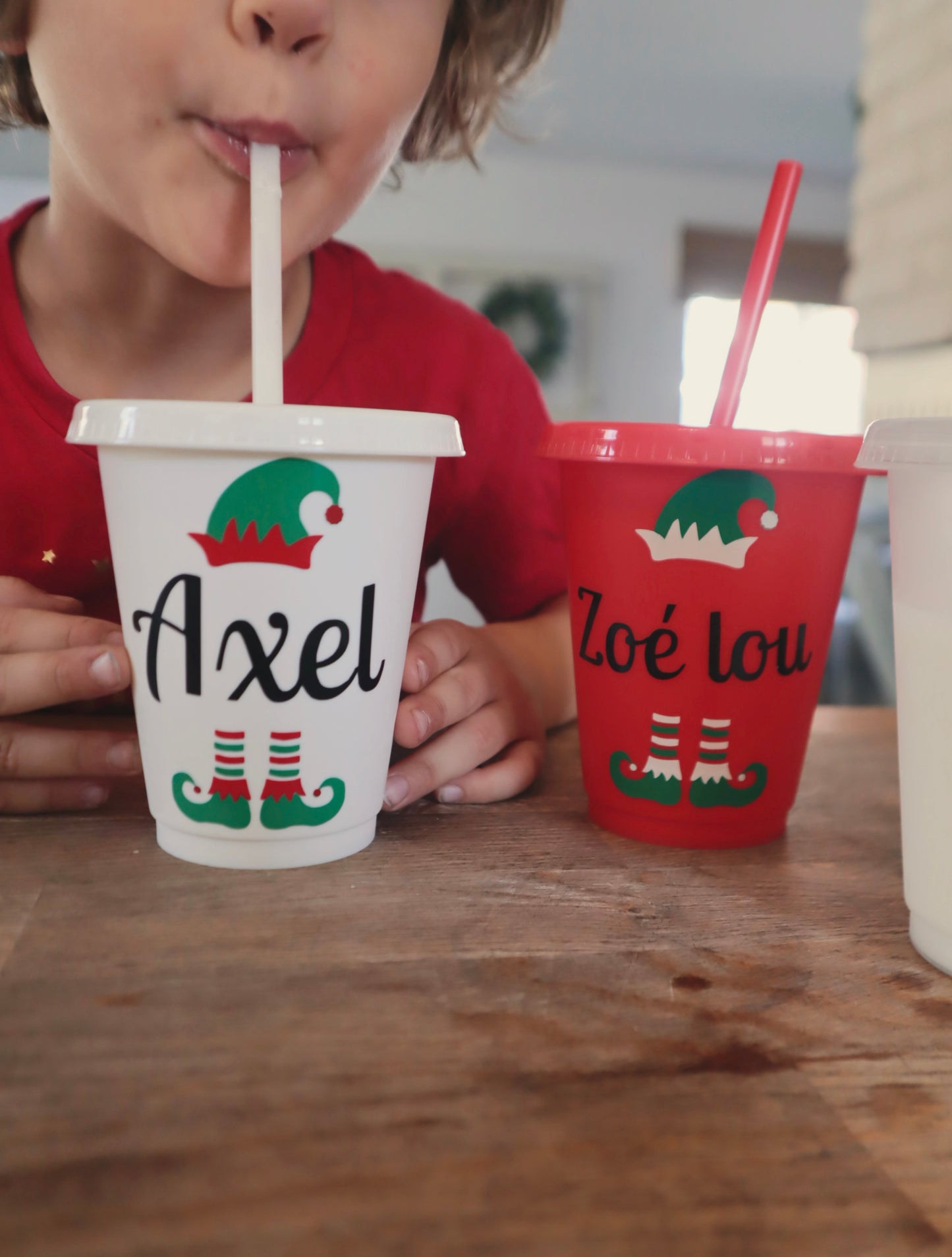 Verres en plastique avec couvercles, pailles, réutilisables, personnalisées! LUTINS