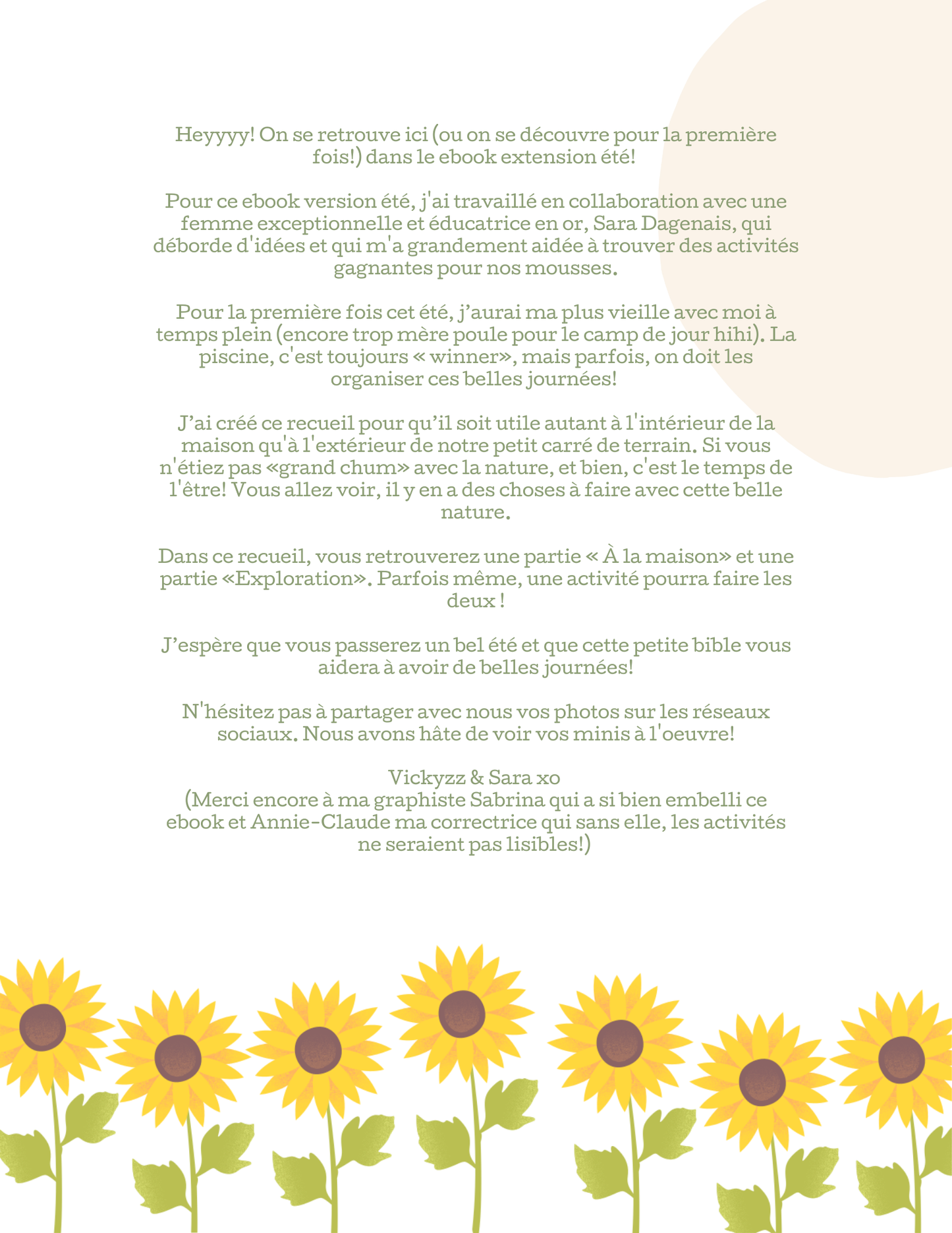 Ebook d'activités / recueil d'activités VERSION ÉTÉ