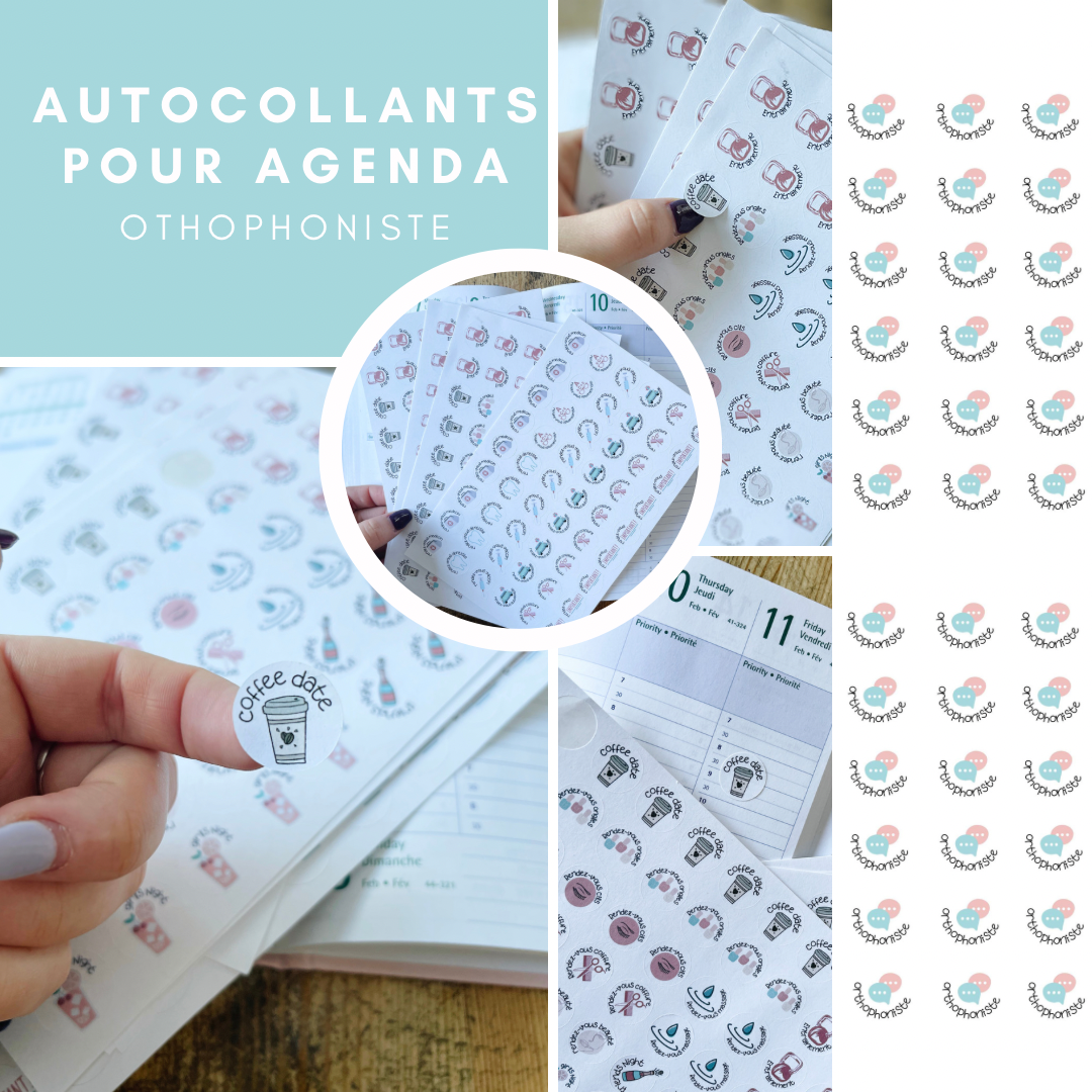 Autocollants pour agenda /planificateur- Orthophoniste