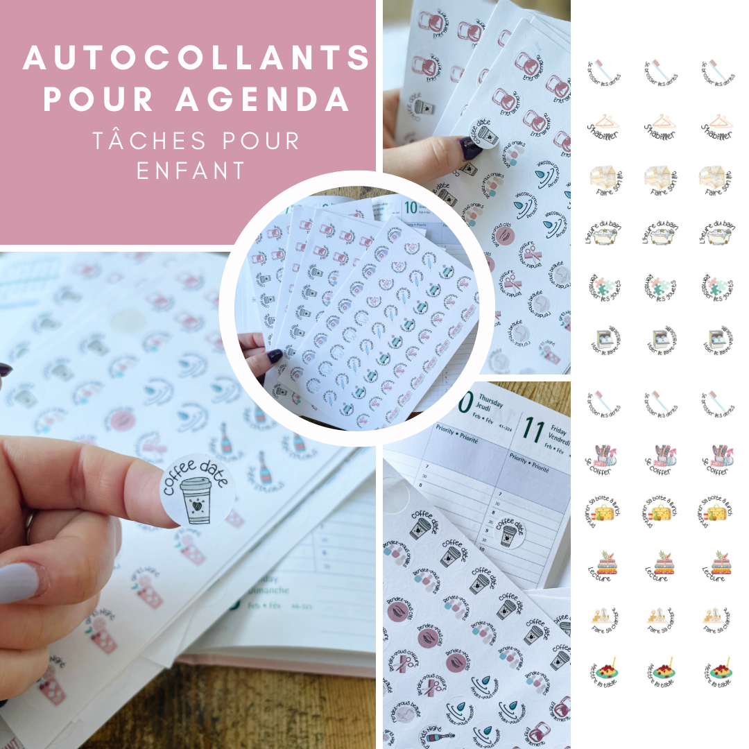 Autocollants pour agenda /planificateur-Tâches pour enfant