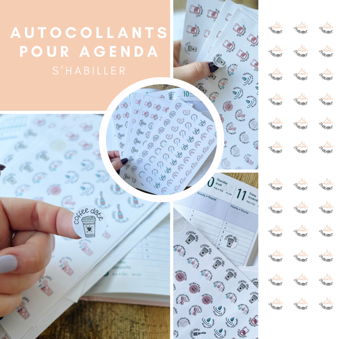 Autocollants pour agenda /planificateur- S'habiller
