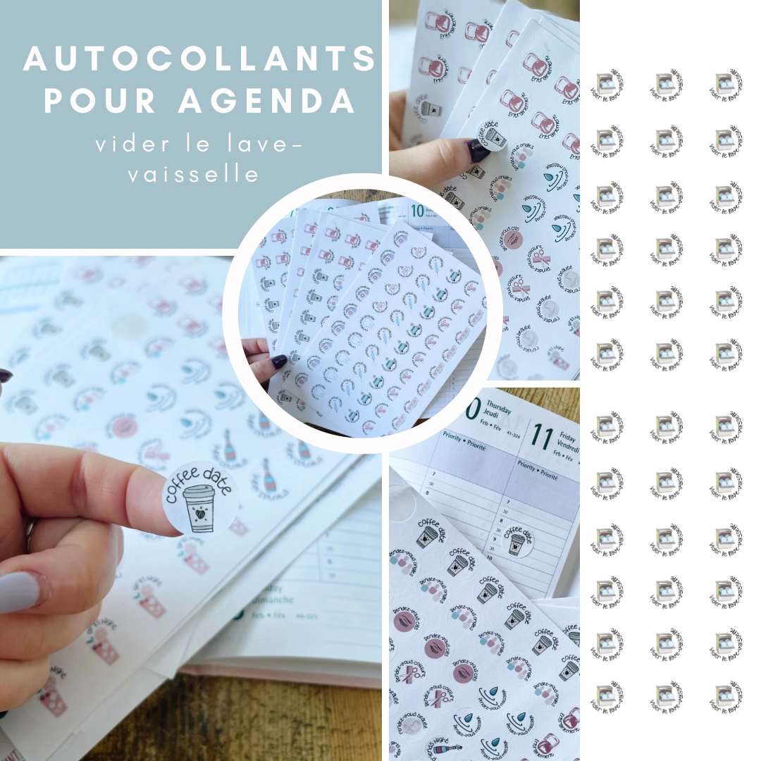 Autocollants pour agenda /planificateur-Vider le lave-vaisselle
