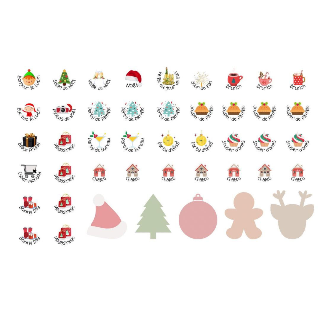 Autocollants pour agenda /planificateur- Spécial Noël