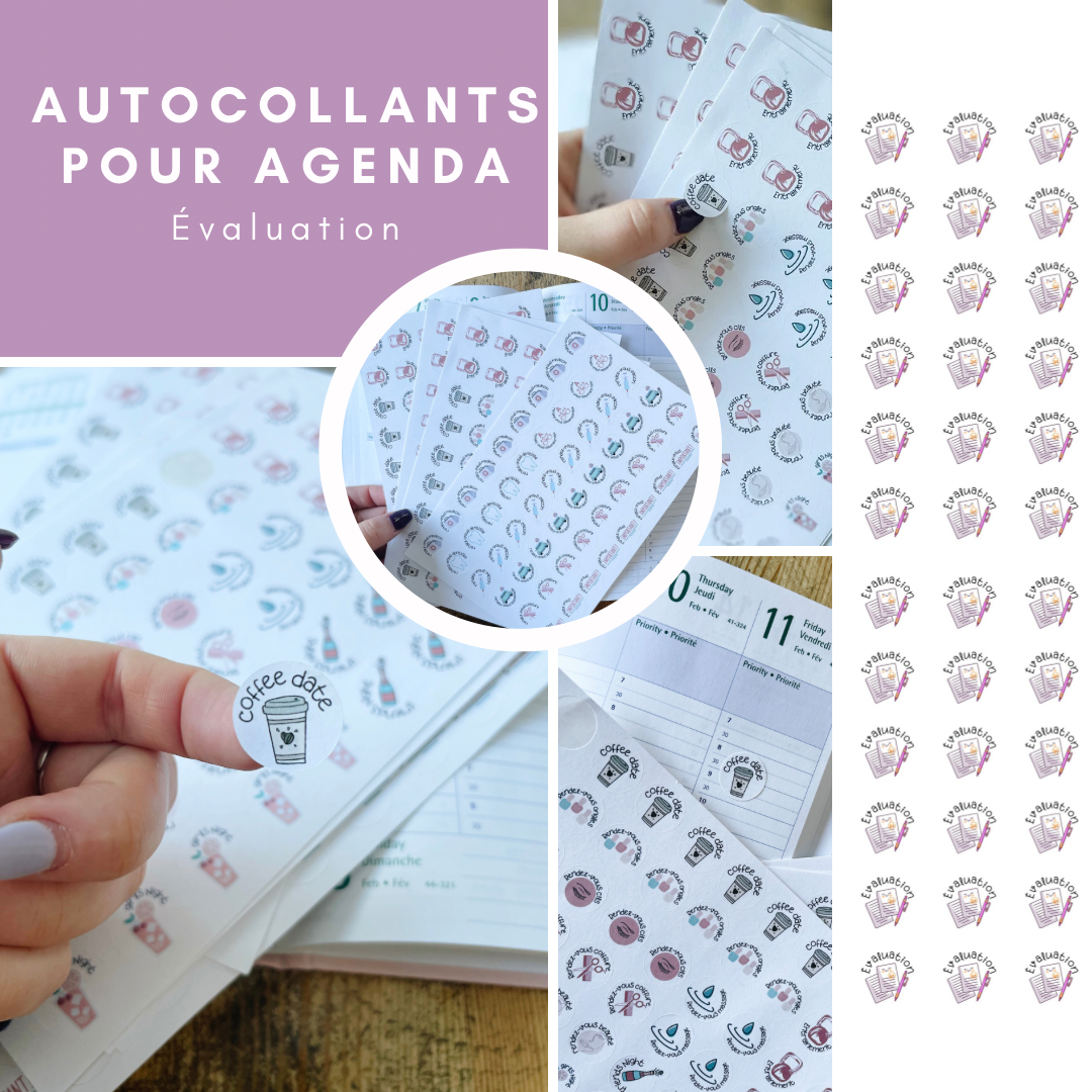 Autocollants pour agenda/planificateur-Évaluation