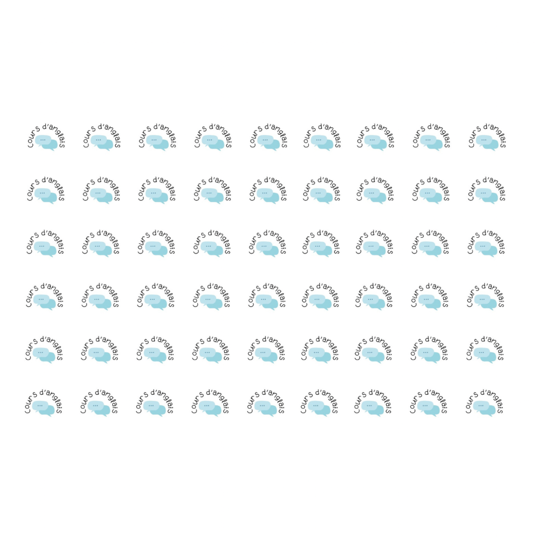 Autocollants pour agenda/planificateur-Cours d’anglais