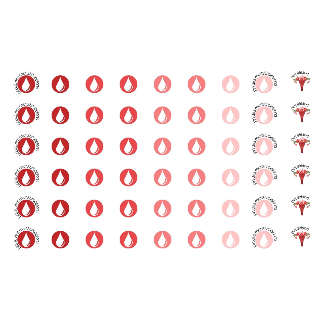 Autocollants pour agenda -Cycle menstruel