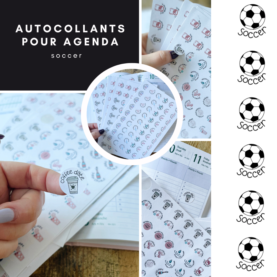 Autocollants pour agenda -Soccer
