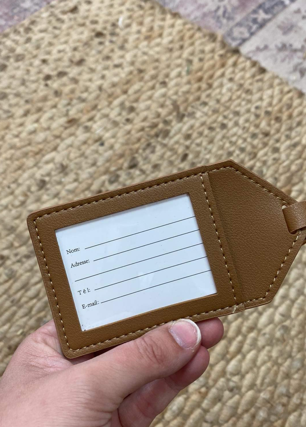 Étiquette de bagage personnalisée en faux cuir