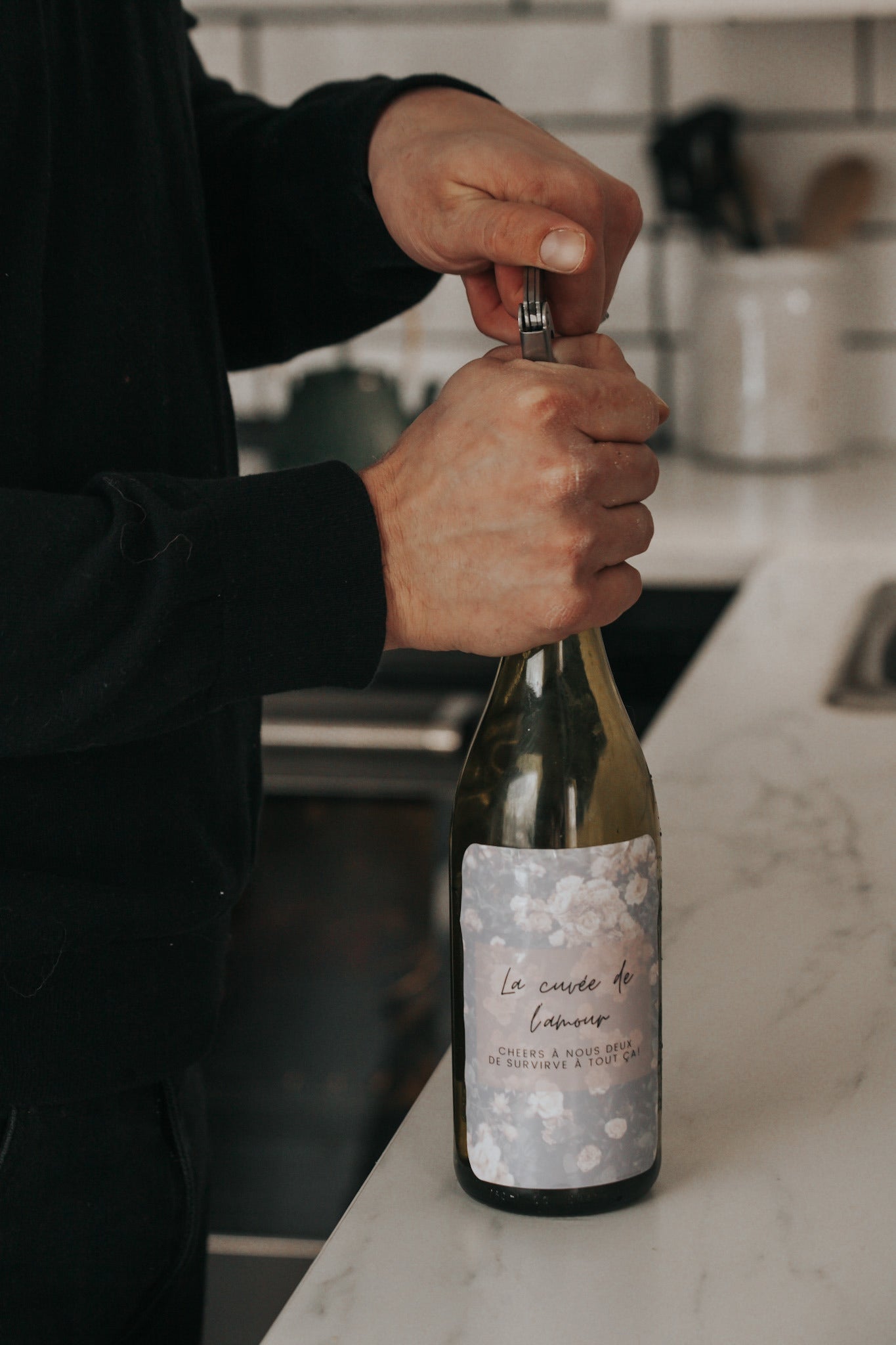 Étiquette à vin La cuvée de l'amour