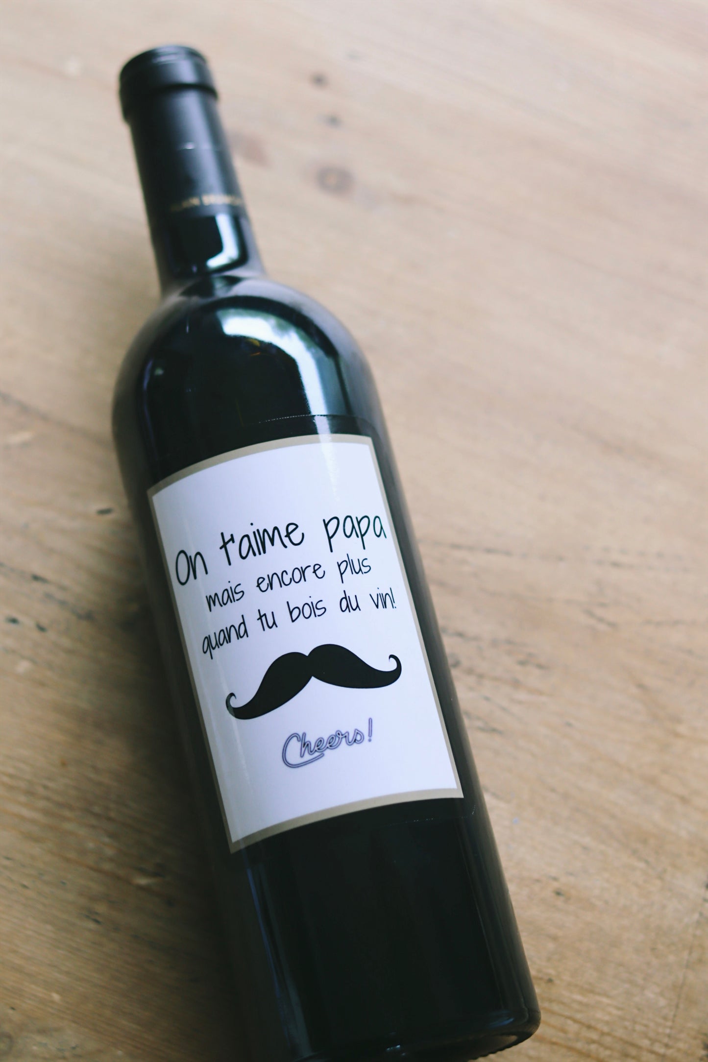 Étiquette à vin/bière- On t'aime papa...