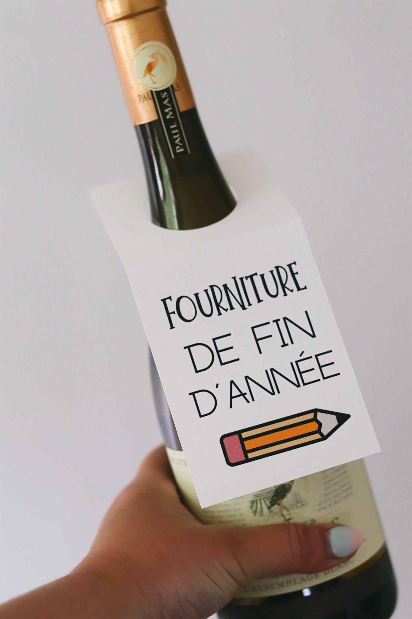 Étiquette cadeau bouteille de vin - Fourniture de fin d'année