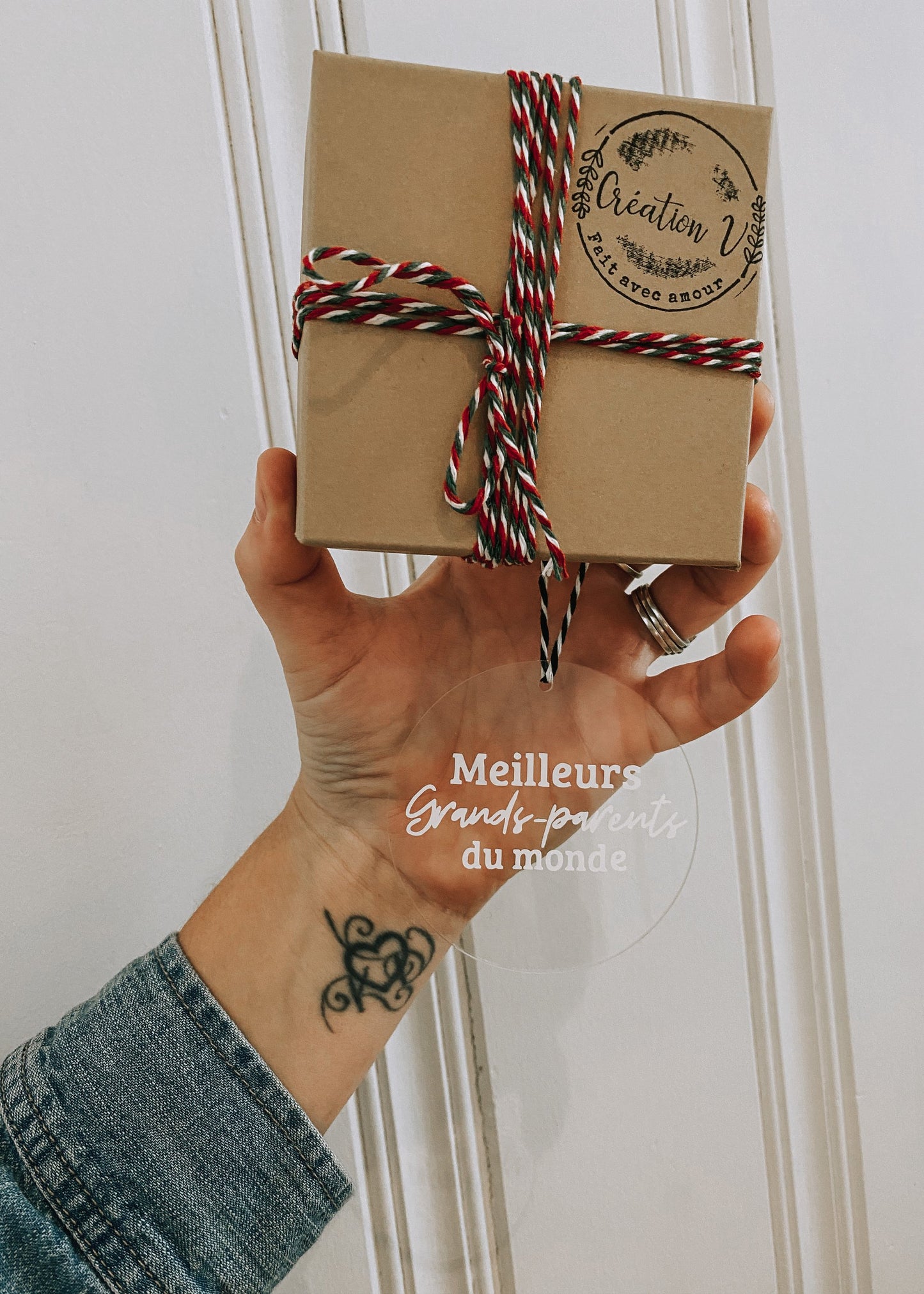 Boule de Noël Meilleurs grands-parents du monde prête à partir