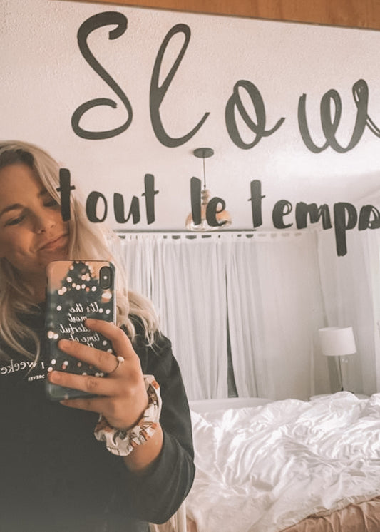 Autocollant pour mur/miroir Slow tout le temps