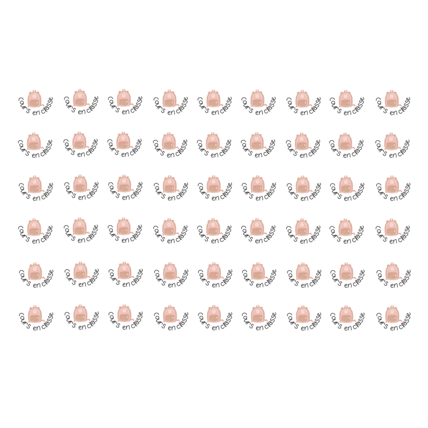 Autocollants pour agenda - Cours en classe