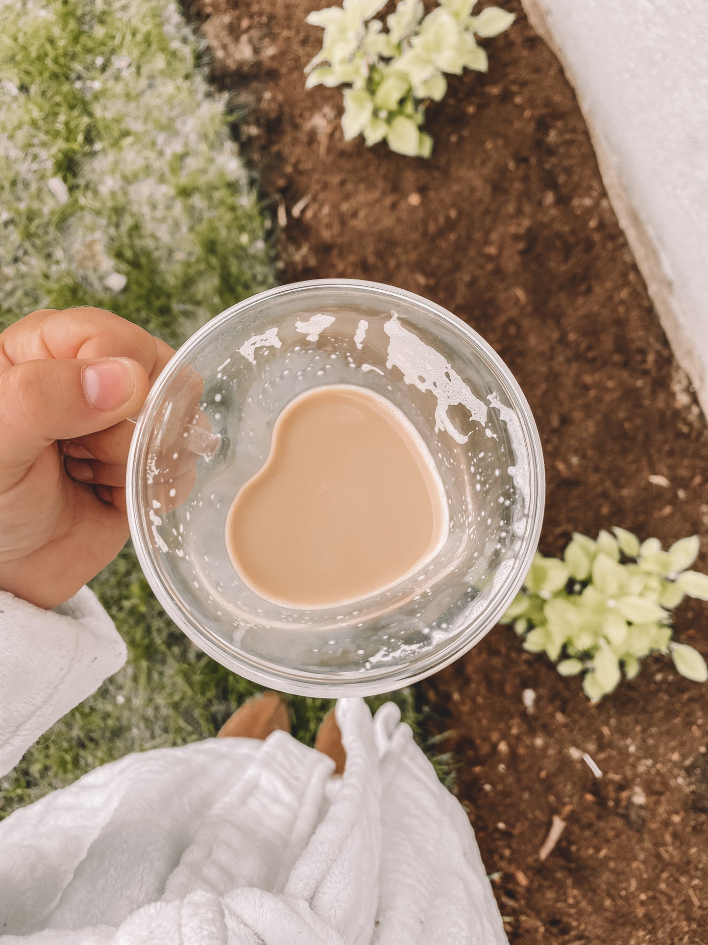 Tasse double paroi en verre (forme de coeur)