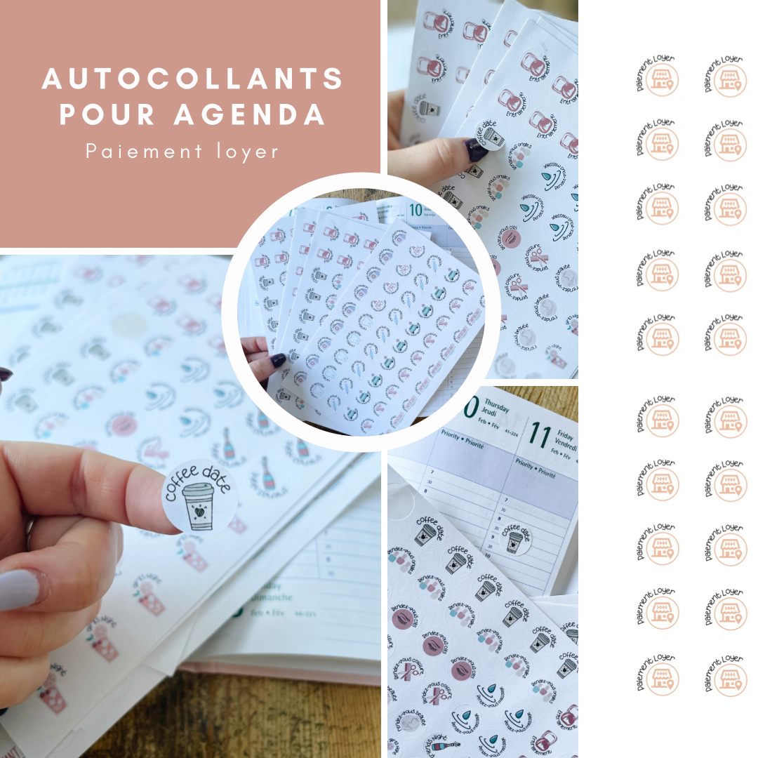 Autocollants pour agenda - Paiement loyer
