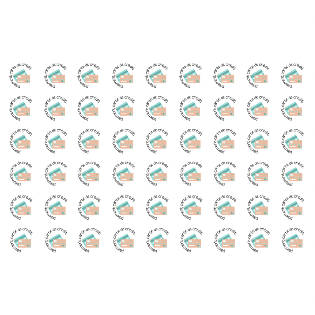 Autocollants pour agenda -Paiement carte de crédit