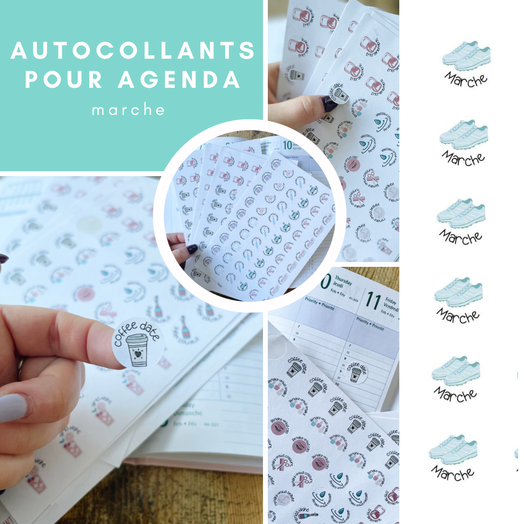 Autocollants pour agenda - marche