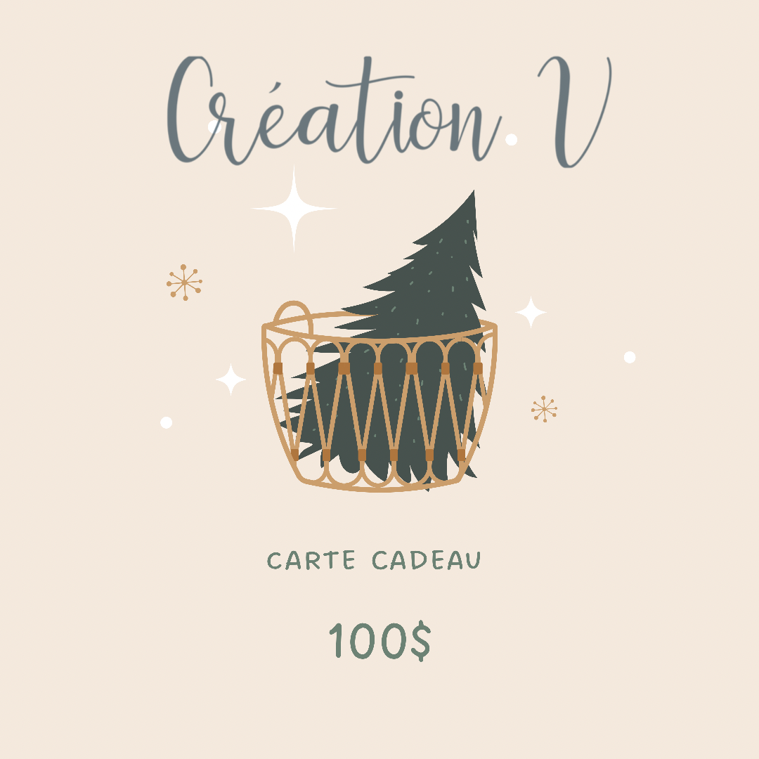 Carte cadeau 25$-50$-100$