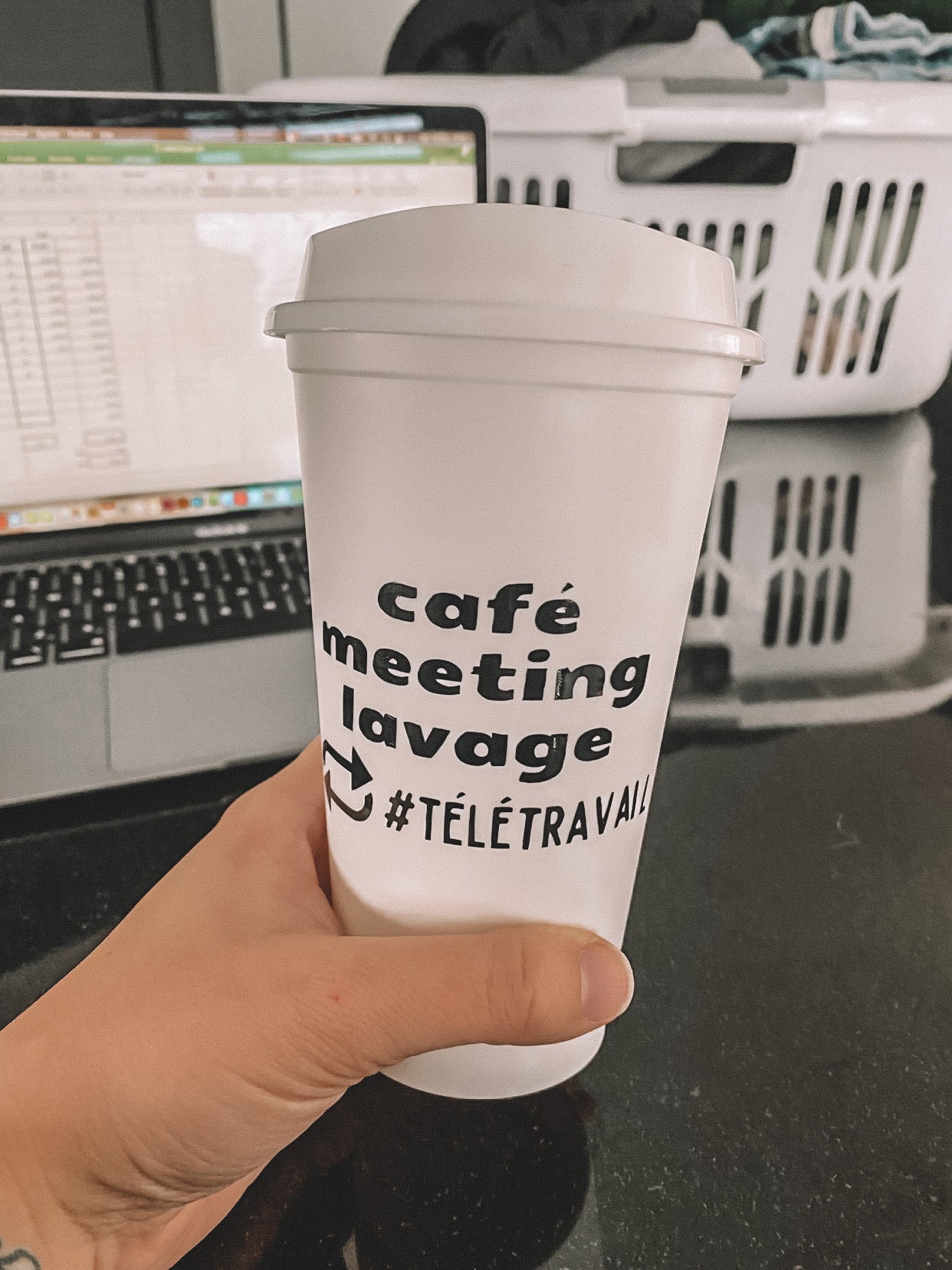 Autocollant Café, meeting, lavage repeat