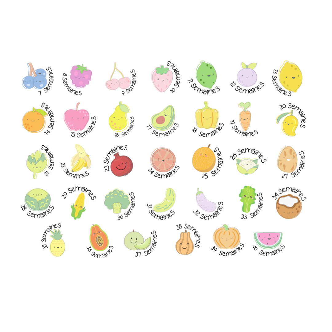 Autocollants pour agenda - Baby X fruits