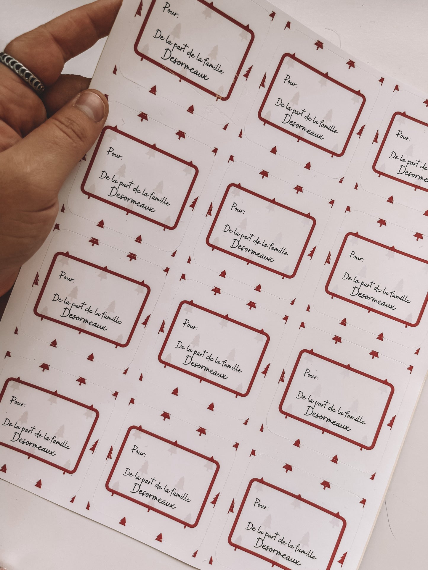 Étiquettes Cadeaux de Noël Modèle Arbres PERSONNALISÉES