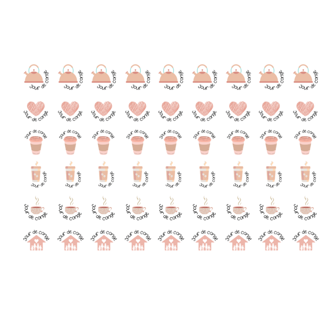 Autocollants pour agenda -Jour de congé