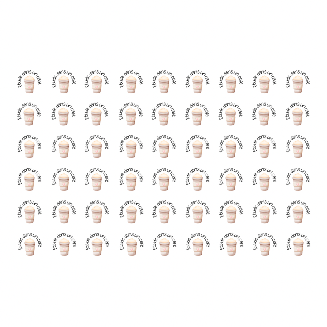 Autocollants pour agenda - Études dans un café