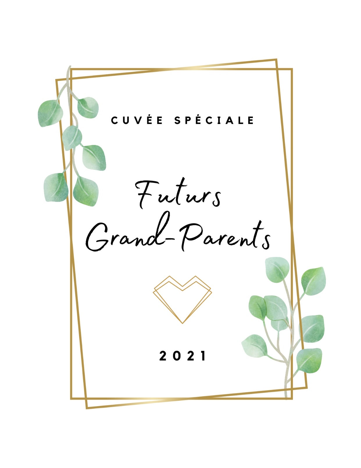 Étiquette à vin Bientôt grands-parents personnalisé