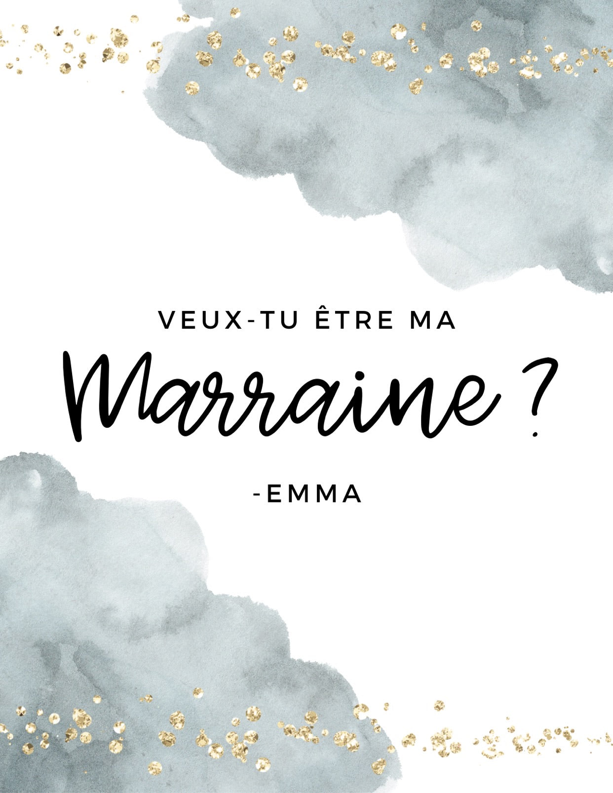 Étiquette à vin Veux-tu être ma marraine (personnalisé )