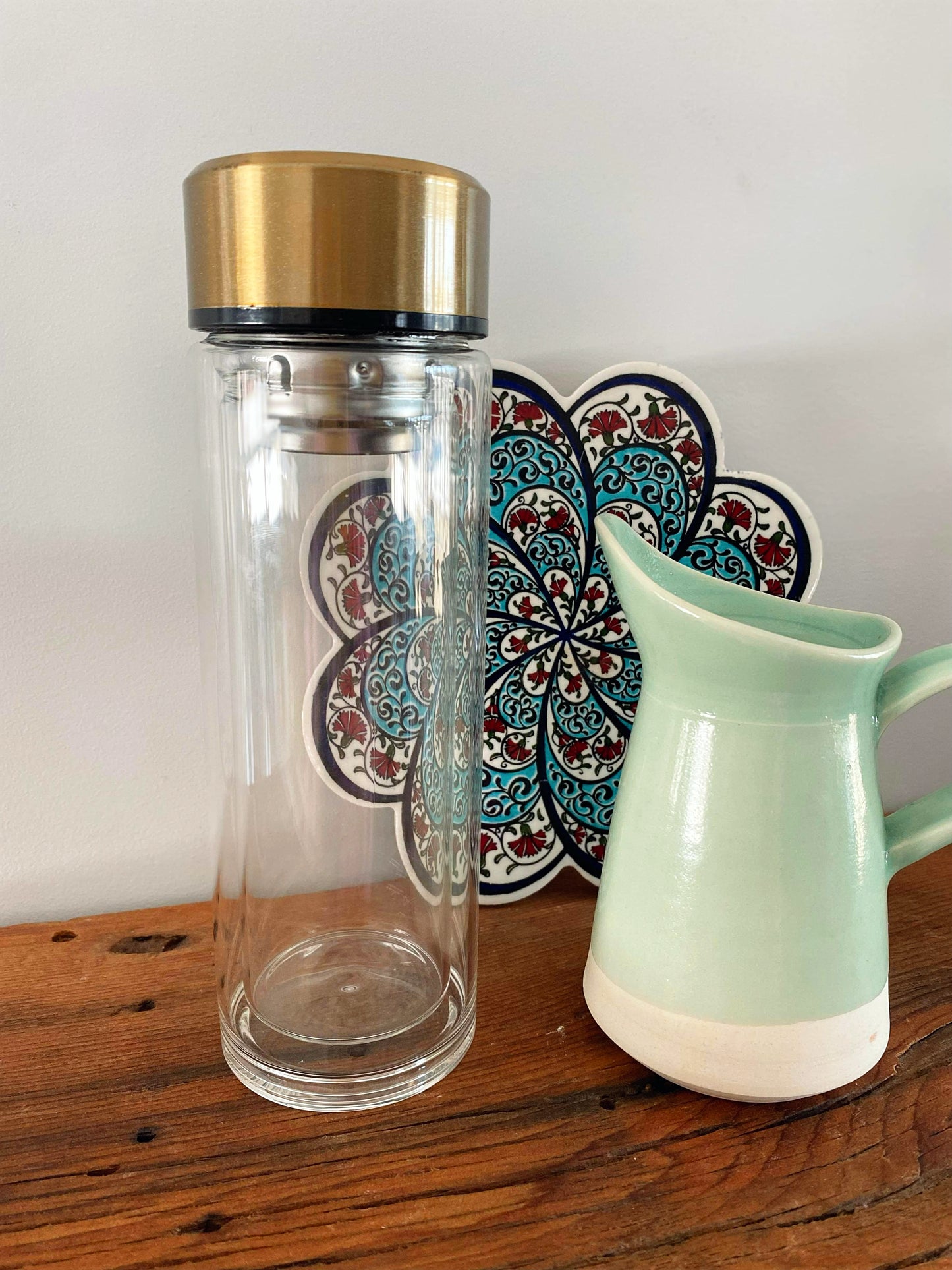 Bouteille-tasse de thé en vitre numérique (5 couleurs)