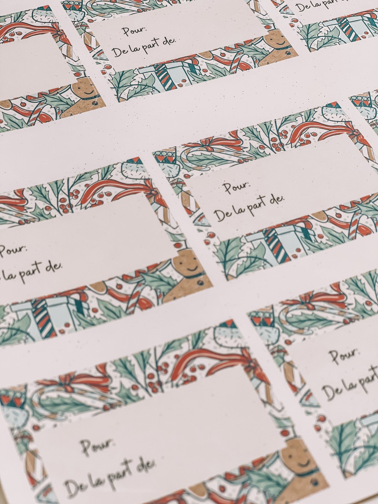 Étiquettes Cadeaux de Noël Modèle Festif