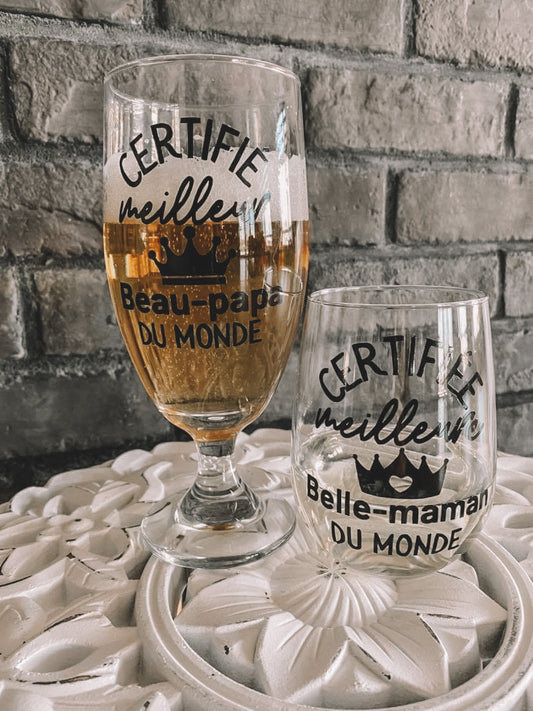 Autocollant Certifié/e  meilleur/e beau-père/belle-mère au monde