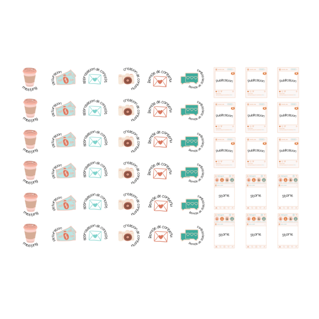 Autocollants pour agenda -Créateur de contenu