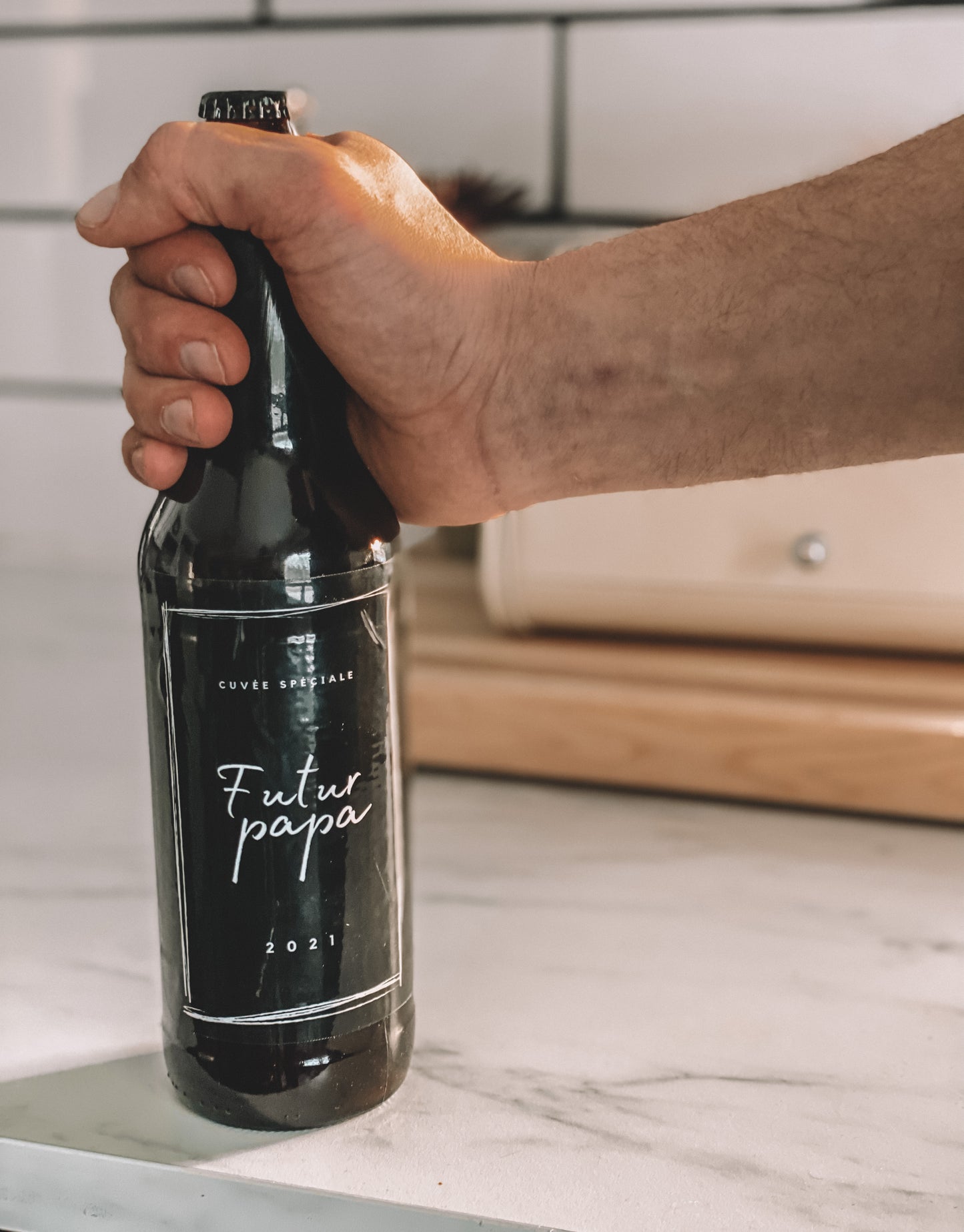 Étiquette à vin/bière Futur papa