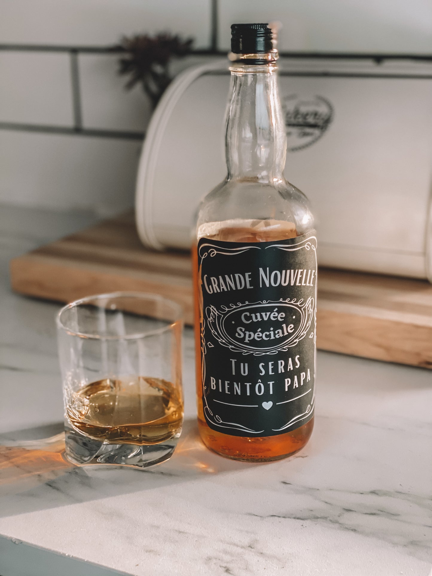 Étiquette à vin/bière cuvée spéciale tu sera bientôt papa