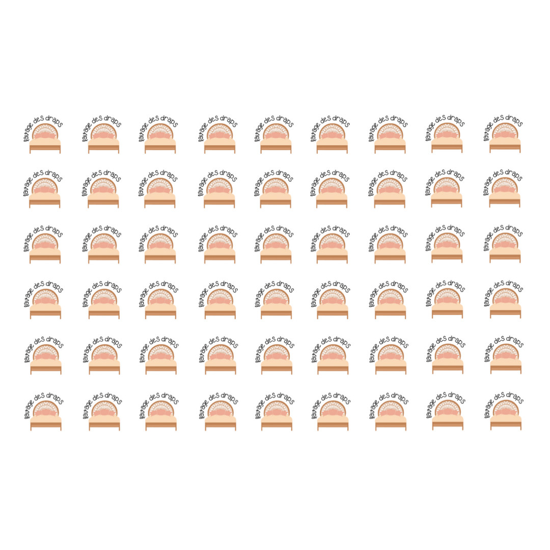 Autocollants pour agenda - Lavage des draps