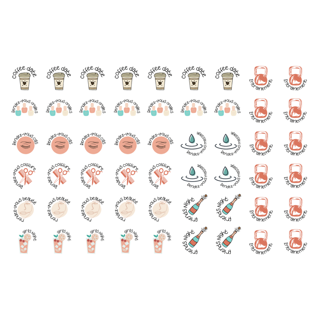 Autocollants pour agenda -Rendez-vous Me Time