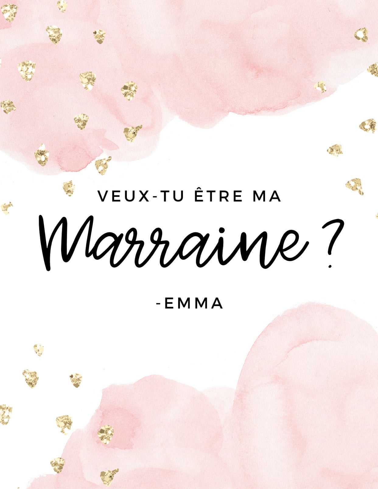 Étiquette à vin Veux-tu être ma marraine (personnalisé )